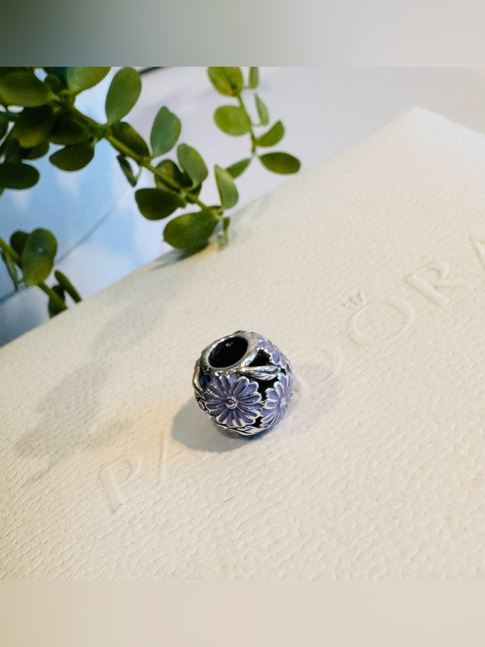 Authentic Pandora Retired Daisy Meadow Lavender Enamel S925 Ale Sterling Charm - Picture 8 of 15